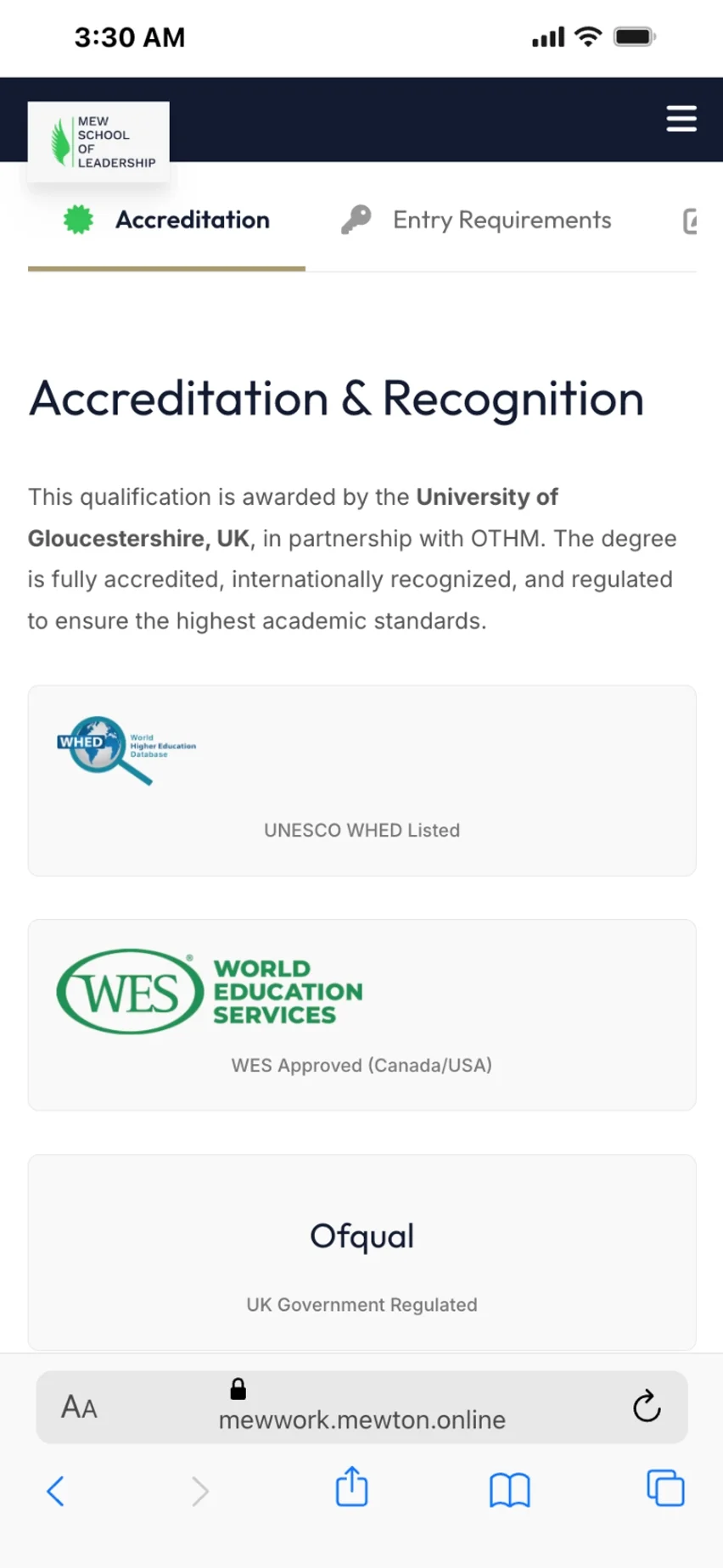 Accreditation Section